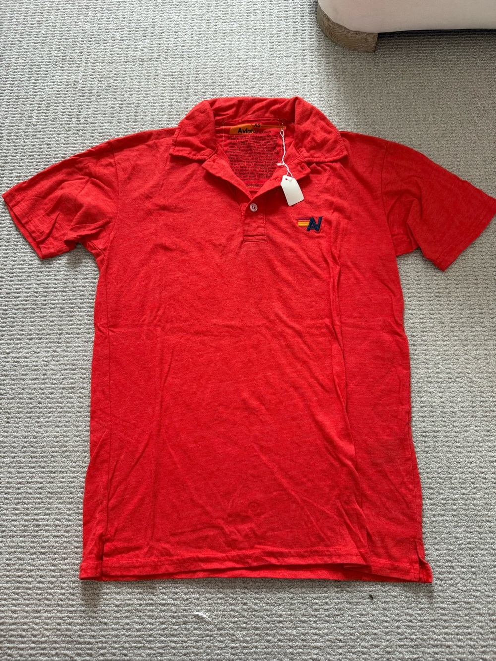 Aviator nation red unisex polo